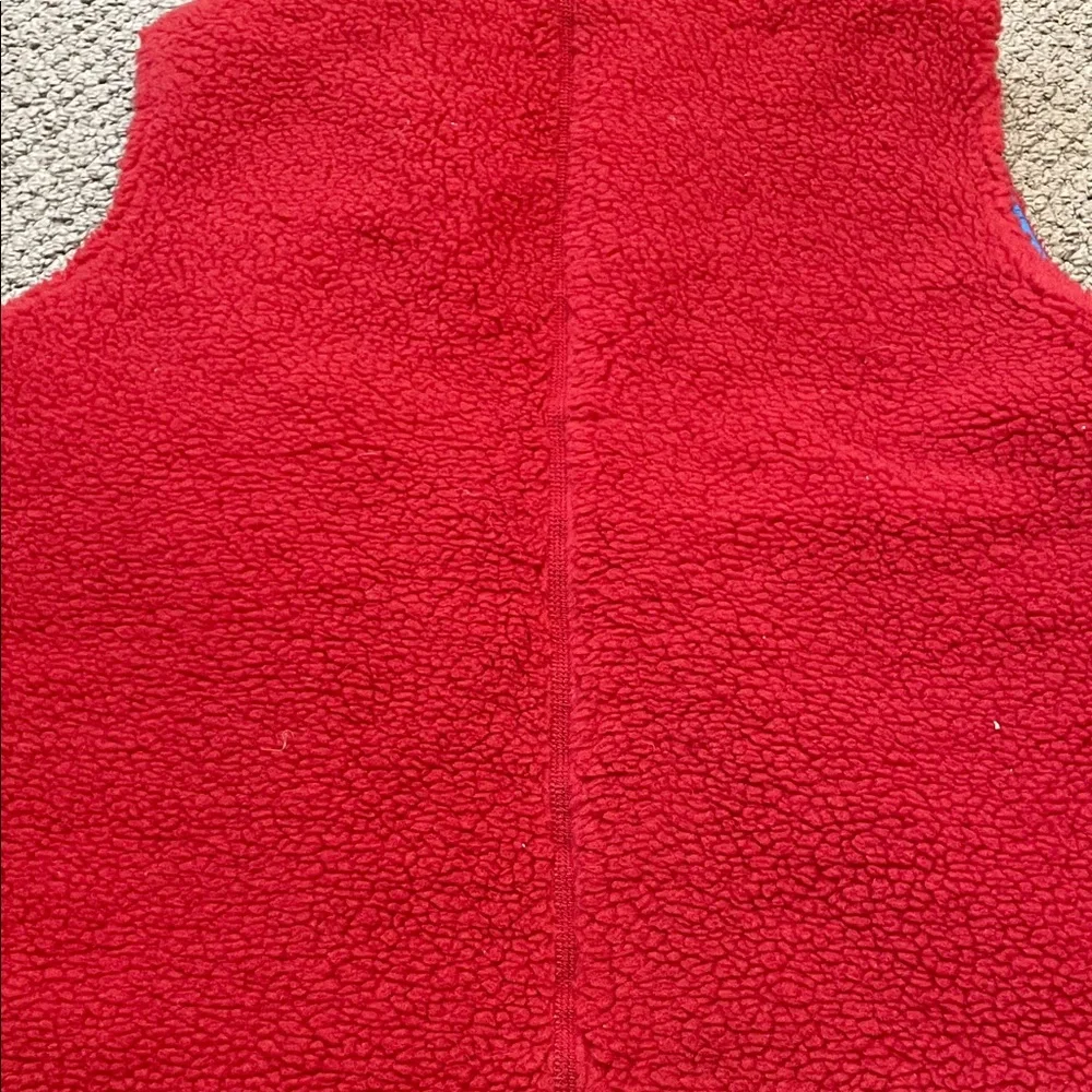 Patagonia Scarlet Fleece Vest with Navy Details - Picture 7 of 7